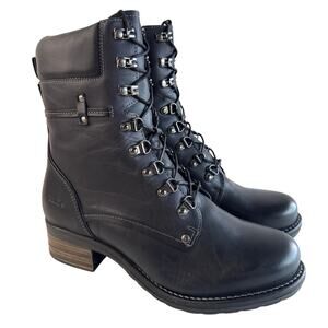 Taos Boots Dreamer High Ankle Shaft Women's EU42 Black Leather Side Zip Lace Up